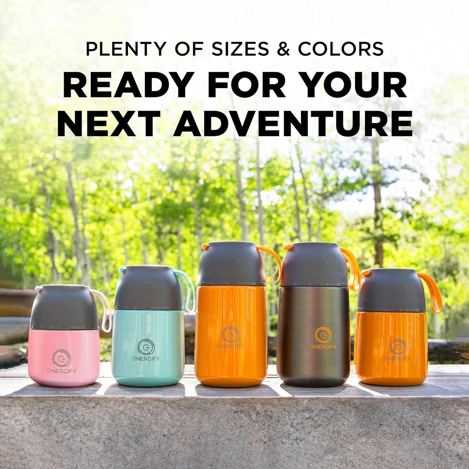 Tarro de Comida Aislado Energify 710ml Naranja a Prueba de Fugas