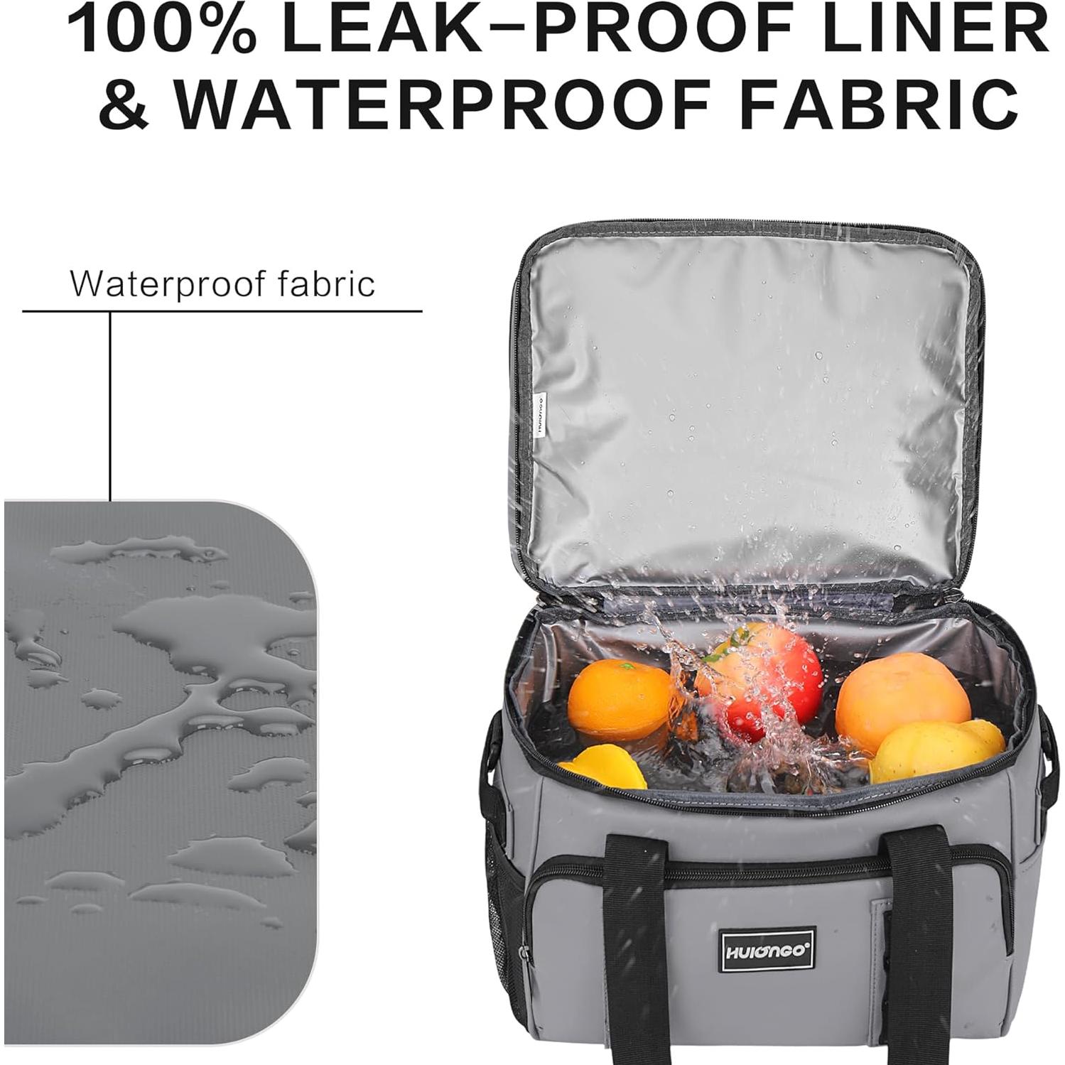 Bolsa Térmica Aislada Hulongo 20L Portátil Gris para Picnic