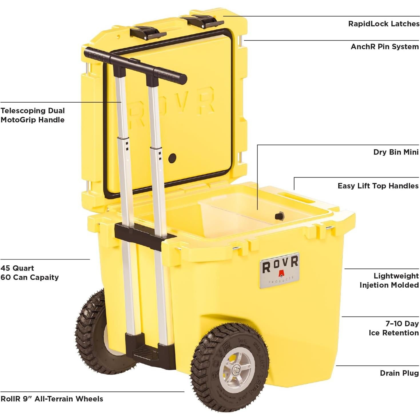 Cooler Duro RovR CoolR 25 - 23.66L, Aislado, Portátil