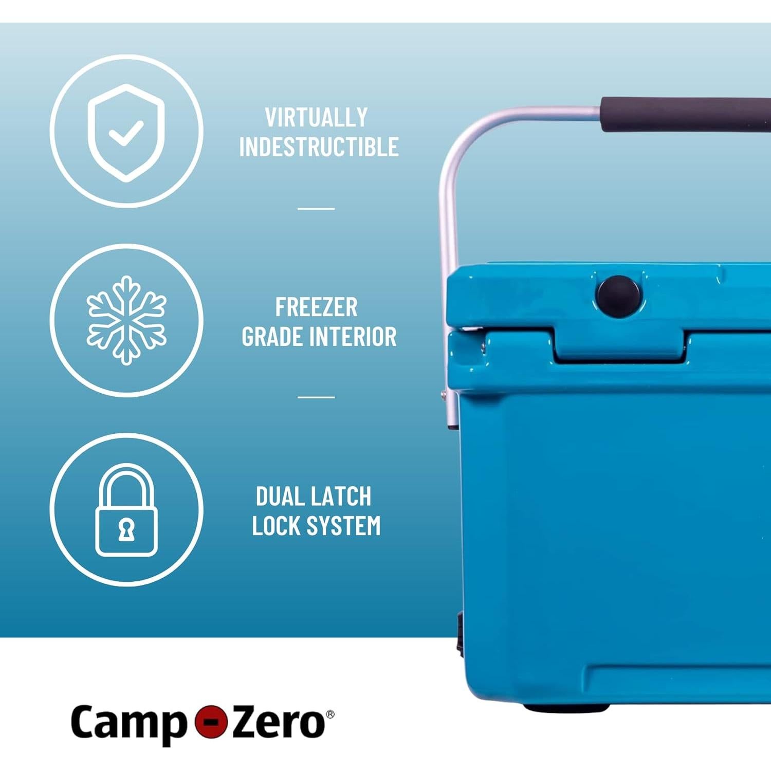 Enfriador Duro CAMP-ZERO 20L Azul con Portavasos Integrados