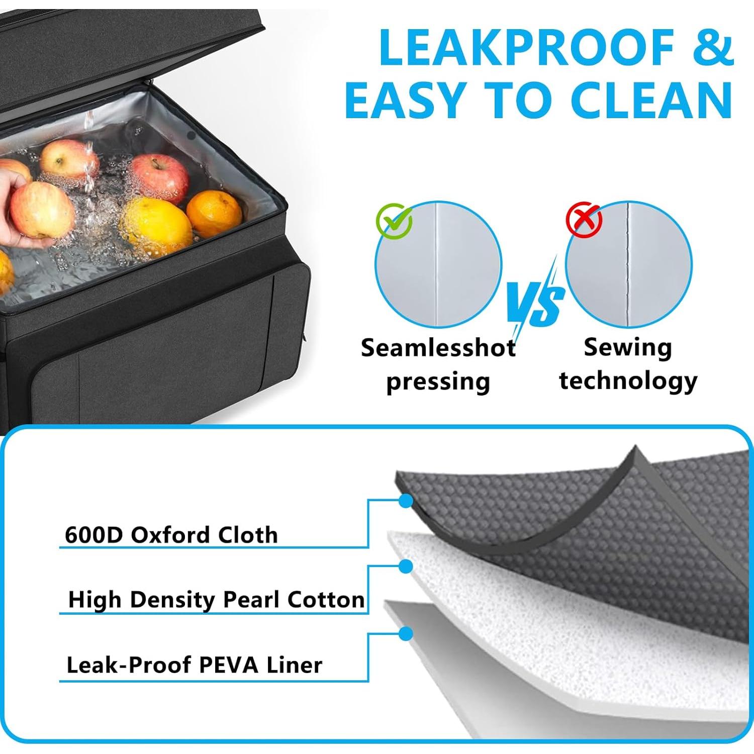 Enfriador Rodante Doerpuz 29L Aislado Plegable Negro