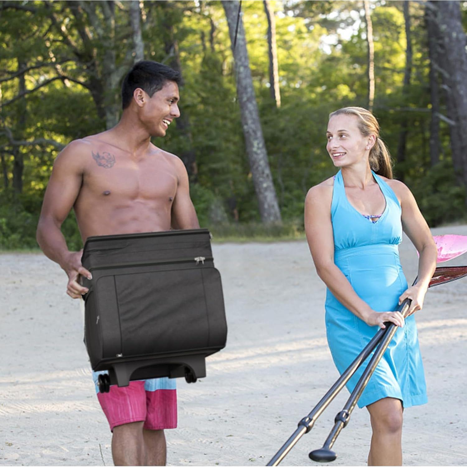 Enfriador Rodante Doerpuz 29L Aislado Plegable Negro