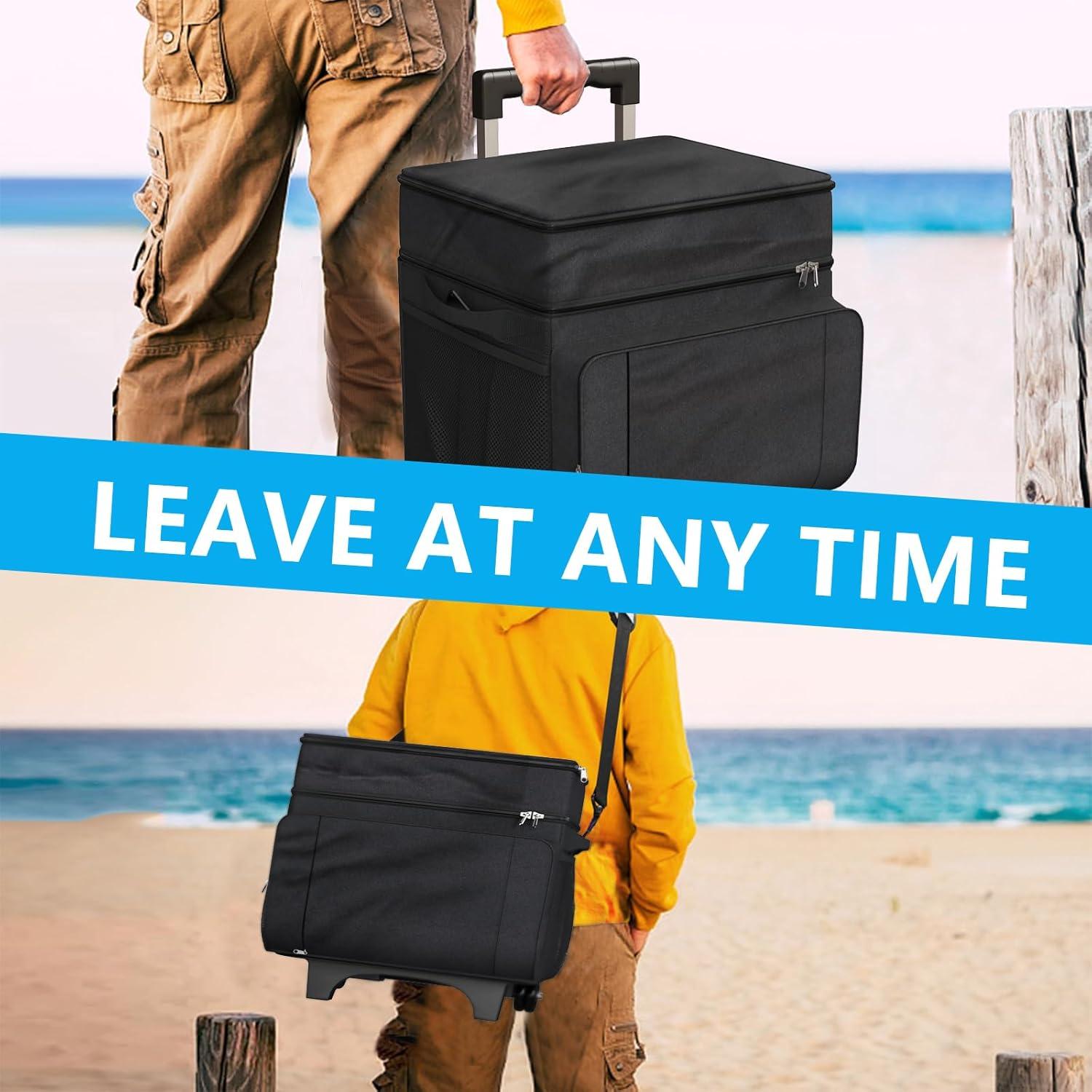 Enfriador Rodante Doerpuz 29L Aislado Plegable Negro