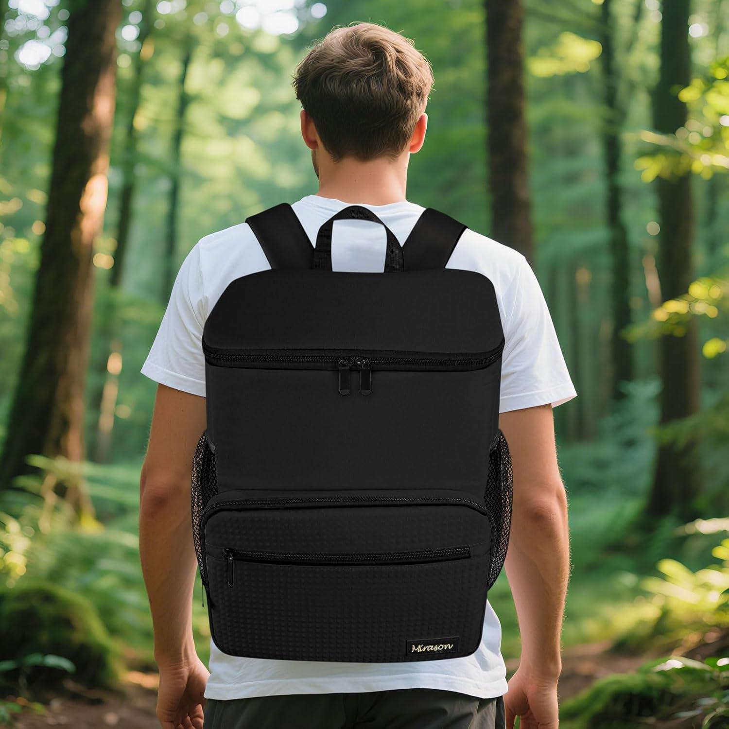 Mochila Cooler Aislada MIRASON 21.9L Negra a Prueba de Fugas