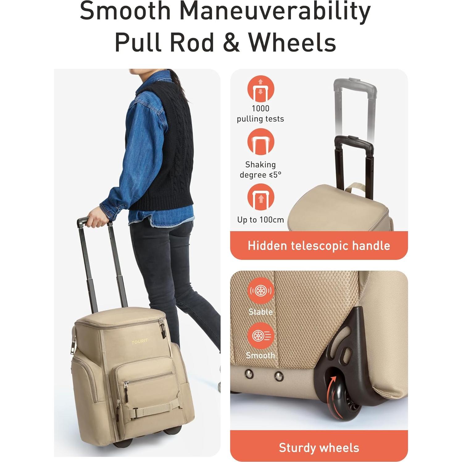 Mochila Enfriadora TOURIT con Ruedas 22L Impermeable