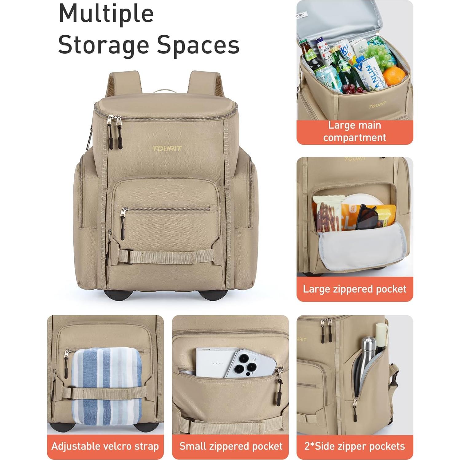 Mochila Enfriadora TOURIT con Ruedas 22L Impermeable