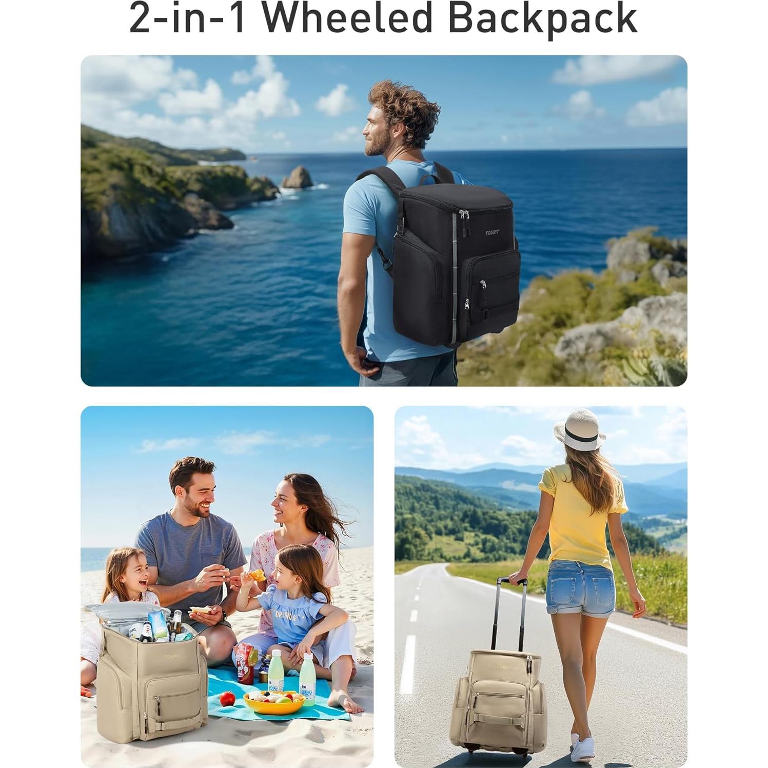 Mochila Enfriadora TOURIT con Ruedas 22L Impermeable