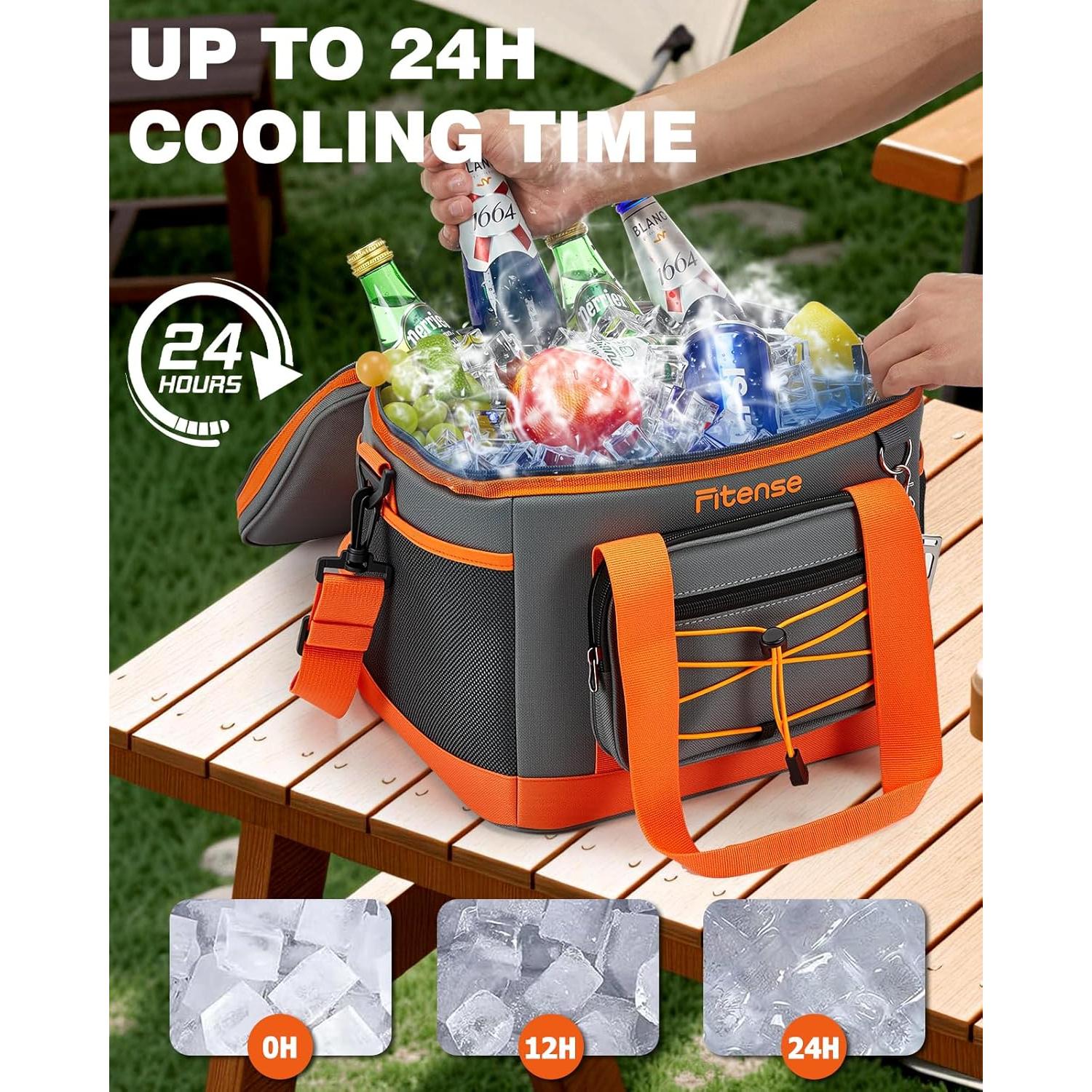 Soft Cooler Bag Insulated 20L/33L, 27/50 Cans Collapsible Camping Coolers 4-Layer Leakproof Portable Ice Chests for Beach, Travel, Picnic, Grocery, Kayaking