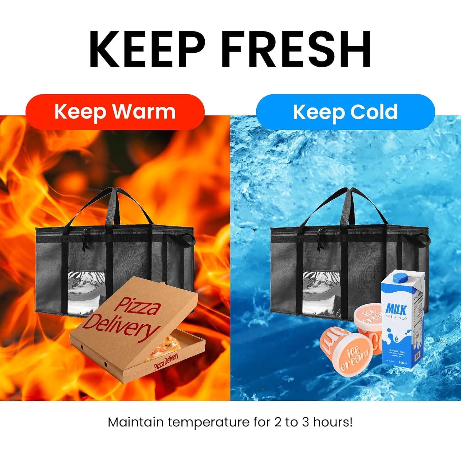 Bolsa Térmica Aislada 3XL NZ Home Negra 79L para Comida