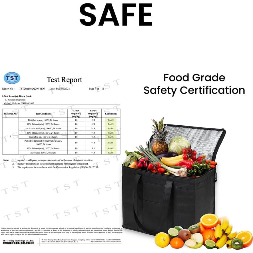 Bolsa Térmica Aislada 3XL NZ Home Negra 79L para Comida