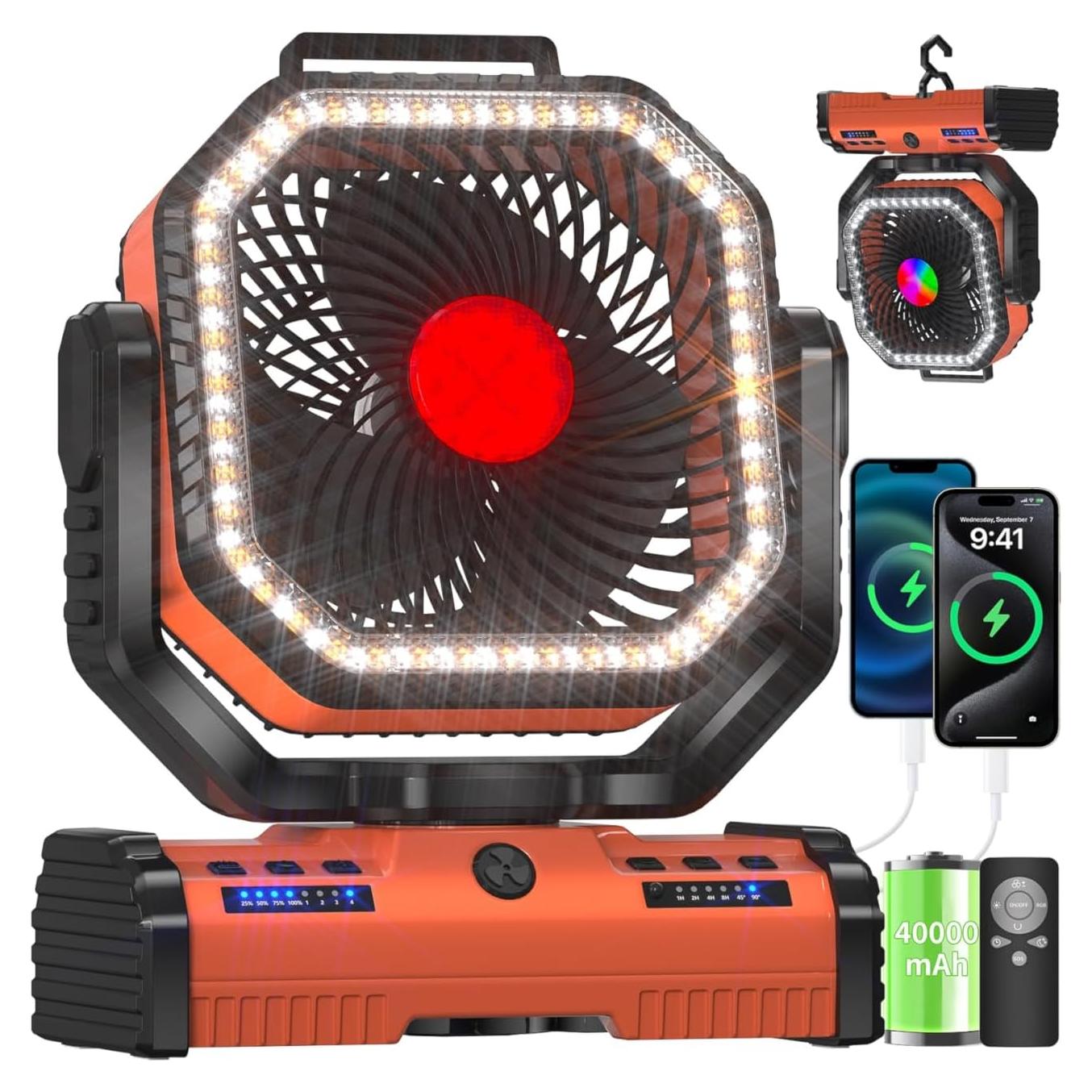 Ventilador portátil EEIFO F16 30.48 cm 40000mAh 4 velocidades