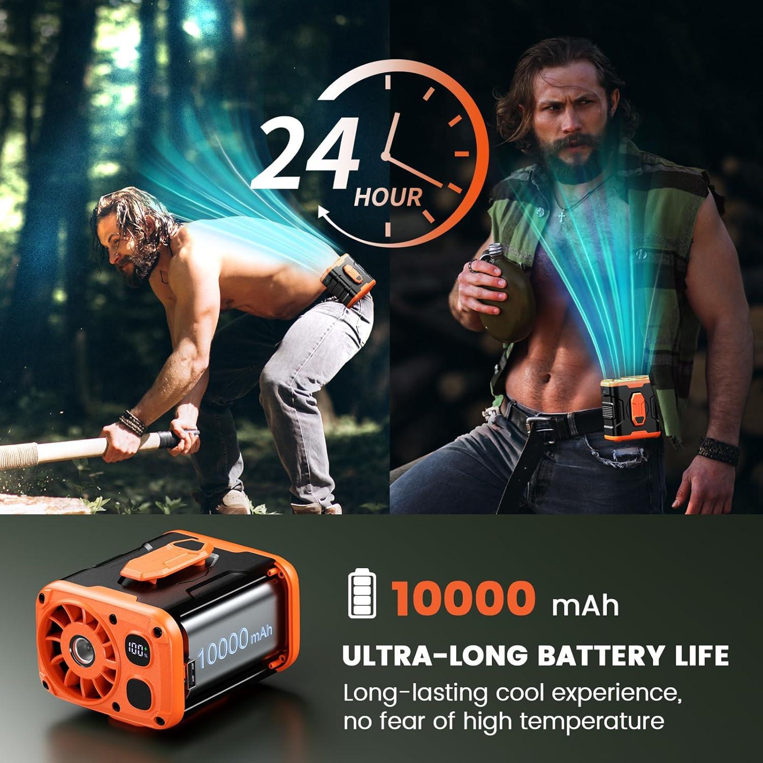 Ventilador Portátil Clip en Cintura coldSky YW-F005L 10000mAh 5 Velocidades