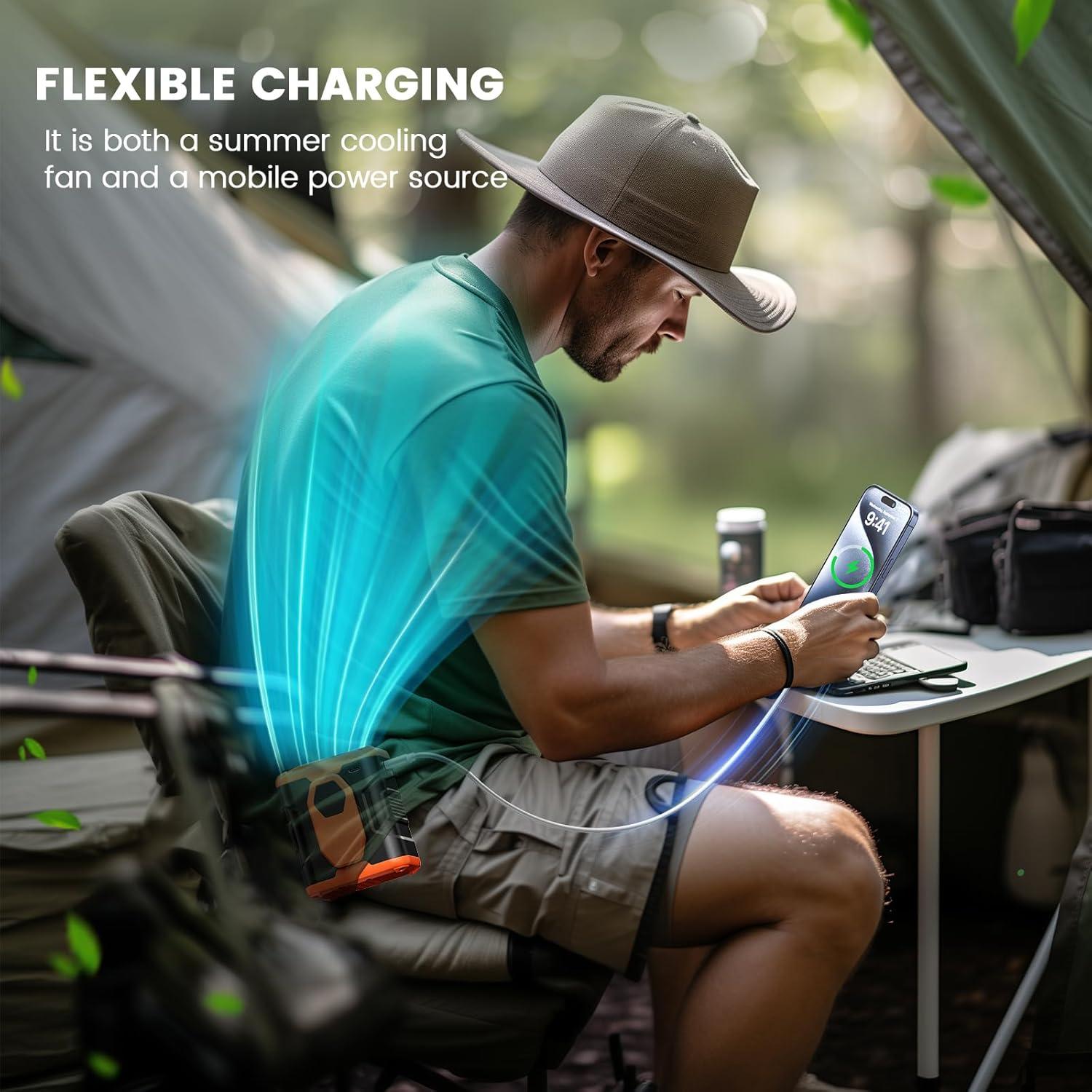 Ventilador Portátil Clip en Cintura coldSky YW-F005L 10000mAh 5 Velocidades