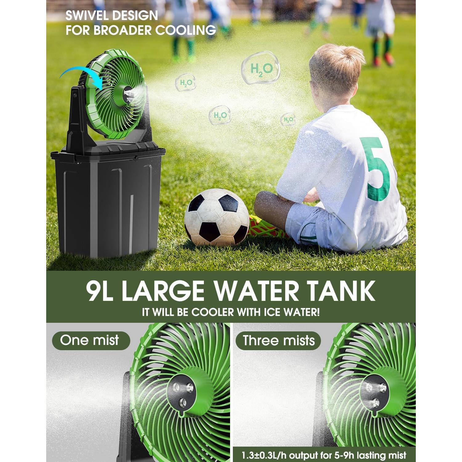 Ventilador Portátil de Nebulización Ausic P30 - 9L, 3 Velocidades