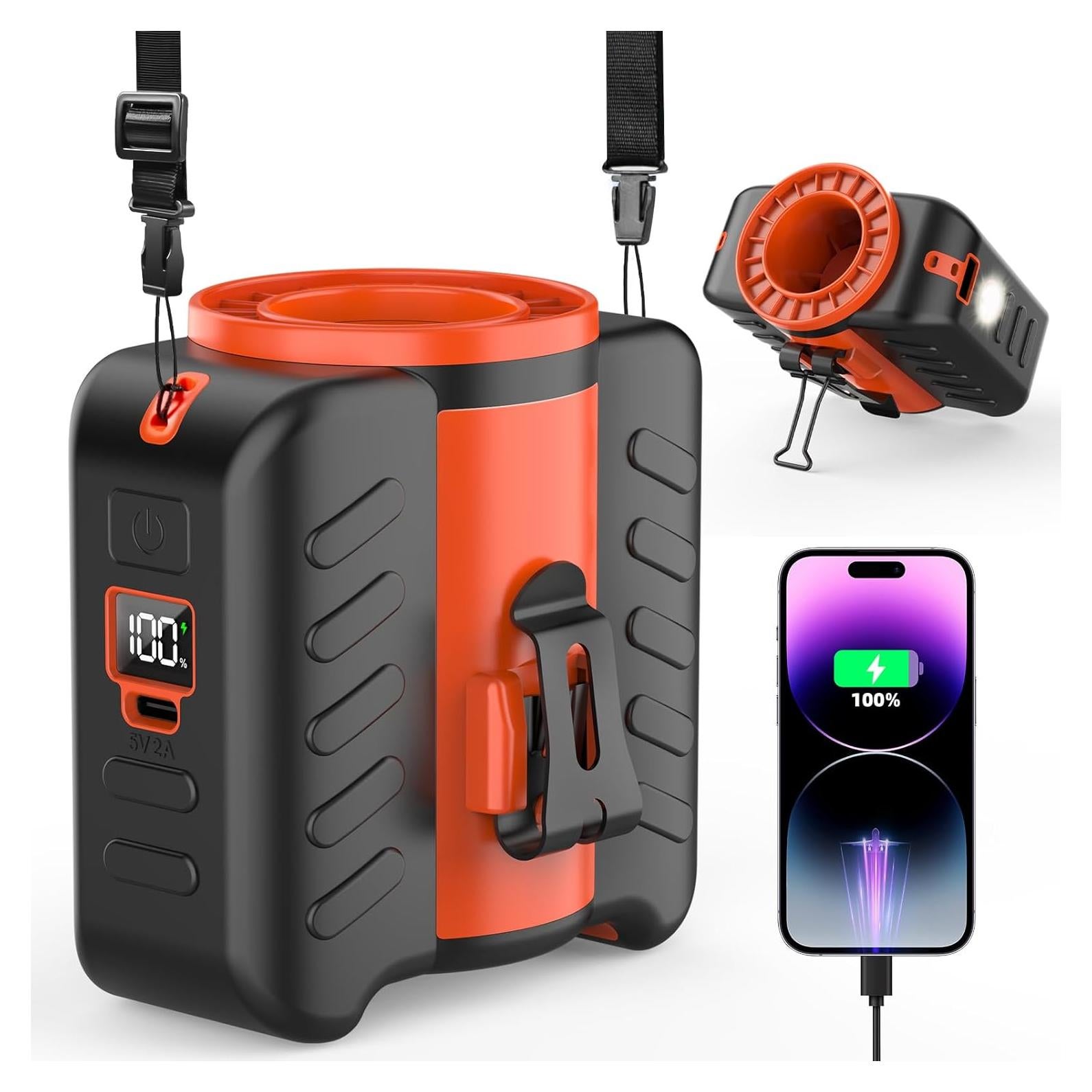 Ventilador Portátil de Cintura Humutan 2025, Recargable, 5 Modos