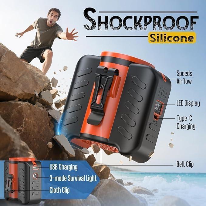 Ventilador Portátil de Cintura Humutan 2025, Recargable, 5 Modos