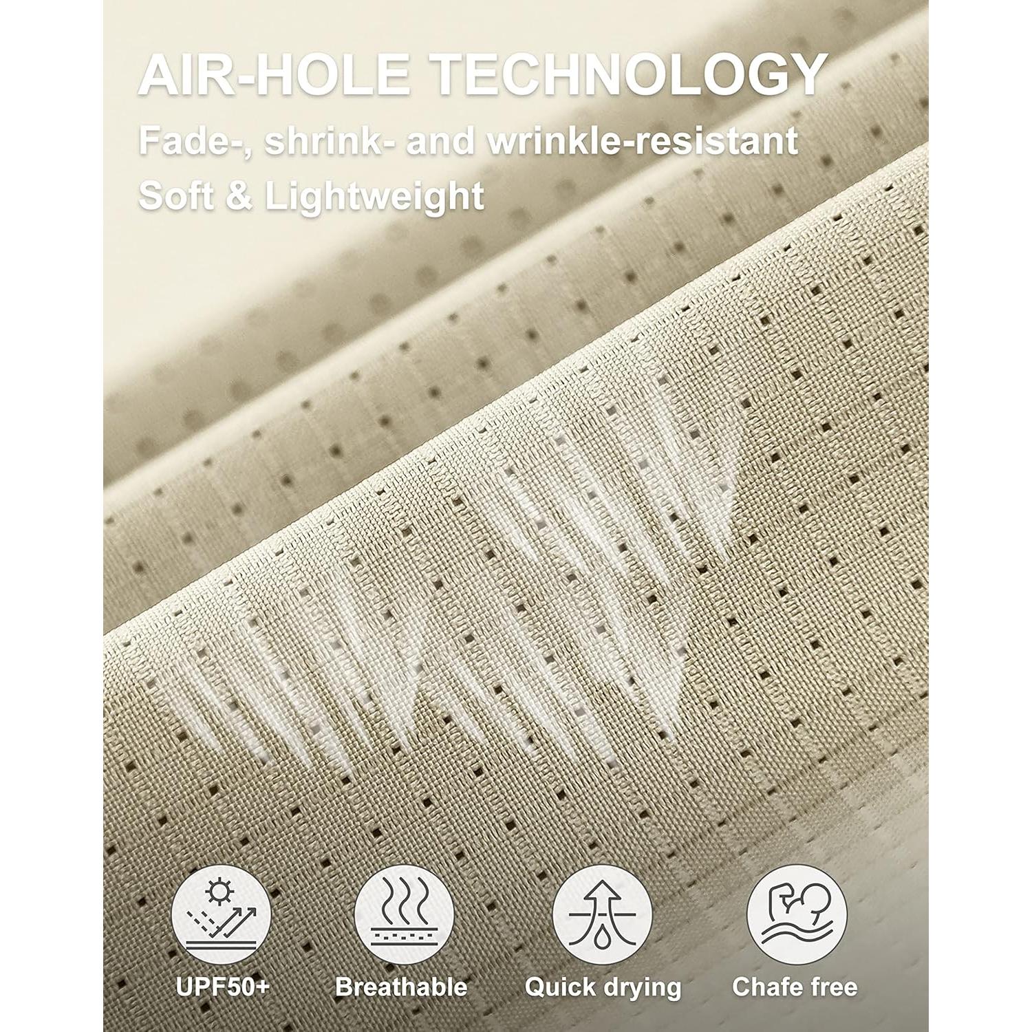 Camisa de Manga Larga Hombre UPF 50+ Secado Rápido Caqui