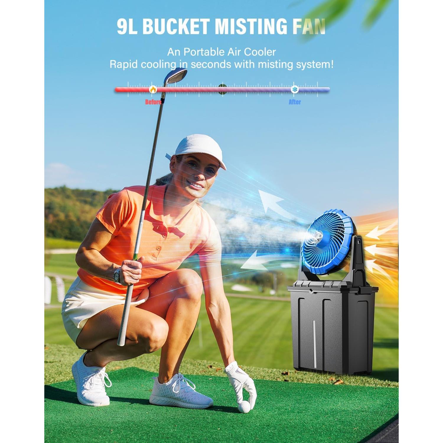 Ventilador Portátil Nebulizador Ausic P30 30000mAh 9L Azul