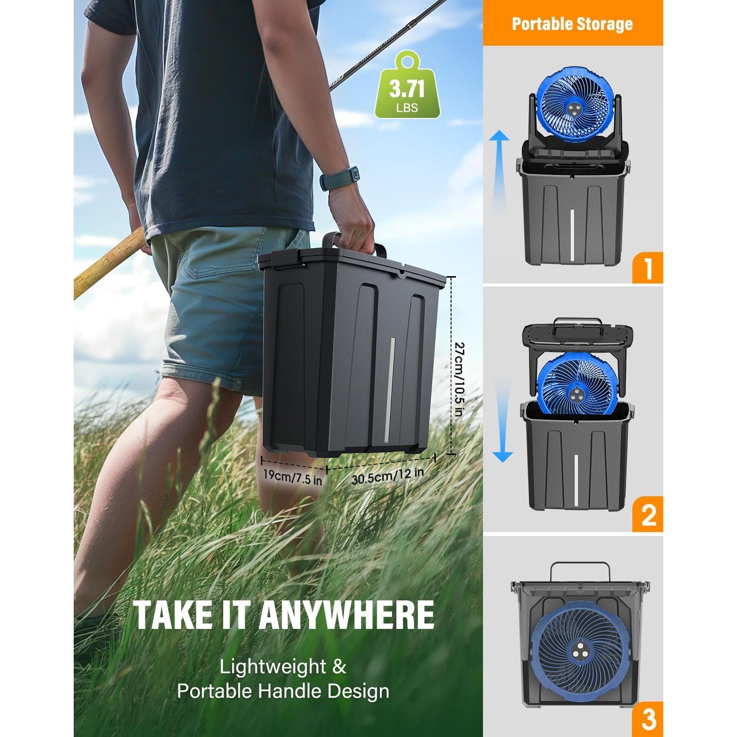 Ventilador Portátil Nebulizador Ausic P30 30000mAh 9L Azul