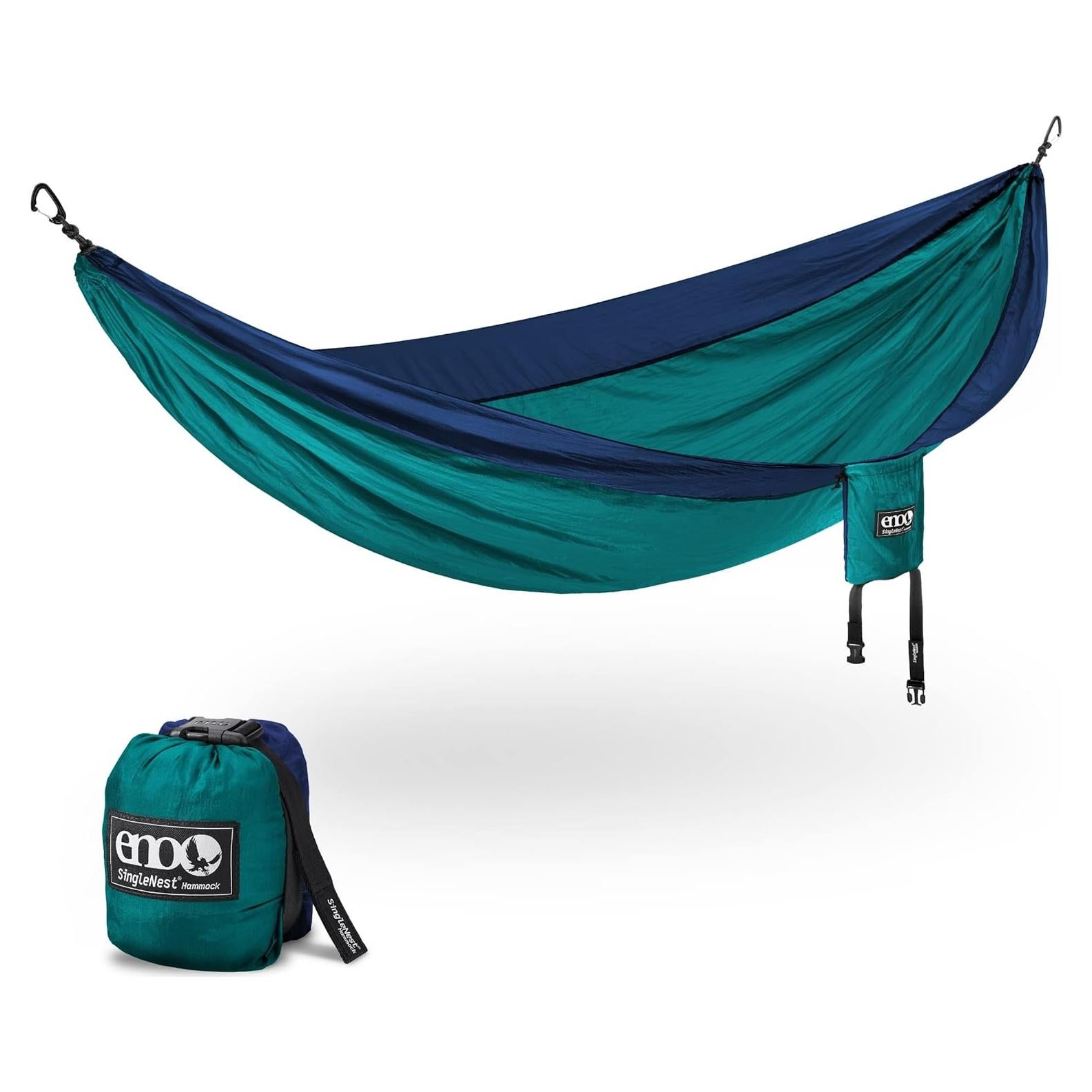 Hamaca ENO SingleNest - Ligera para 1 Persona - Verde Agua/Navy