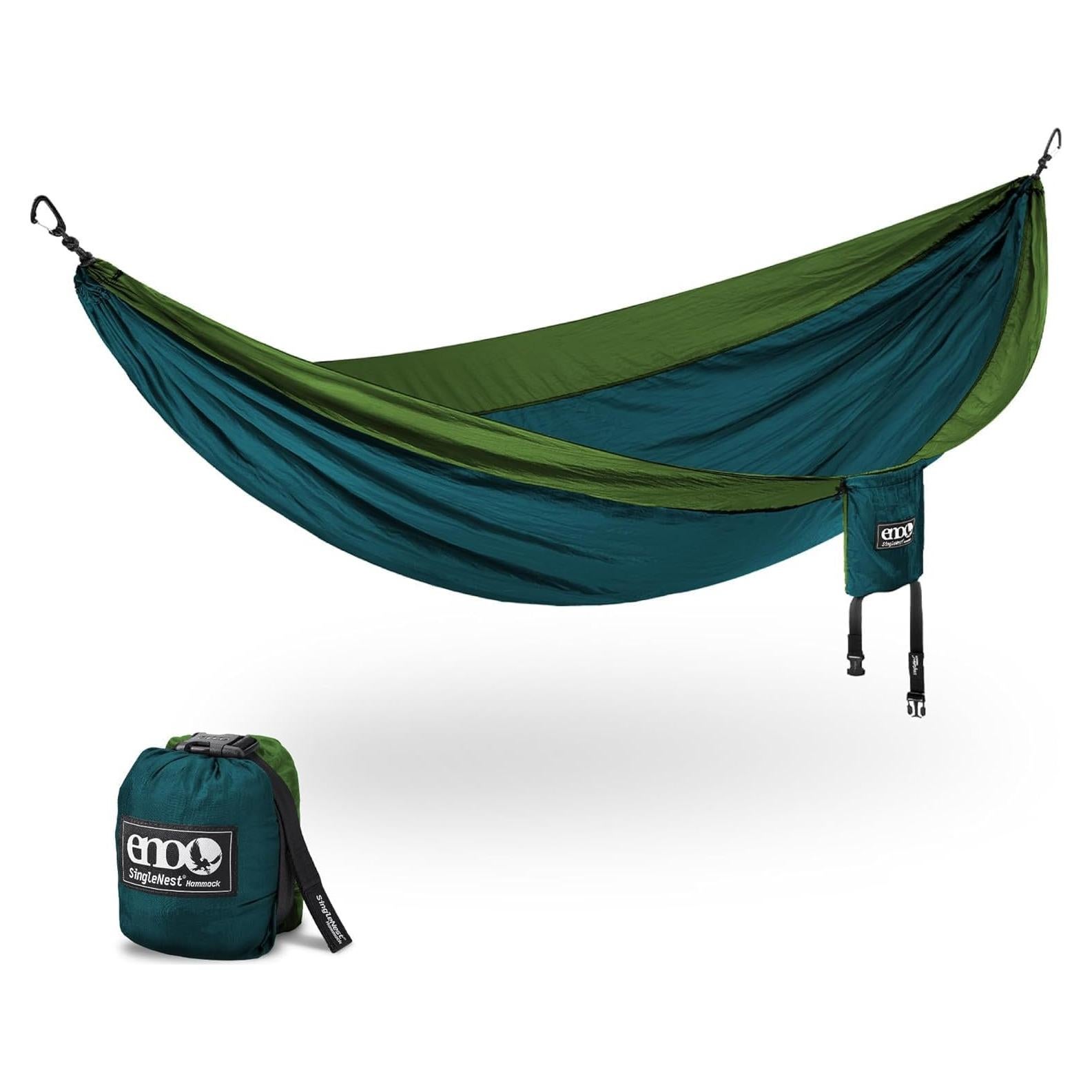 Hamaca ENO SingleNest - Ligera y Portátil - 1 Persona - 2.9m - Gris/Chartreuse