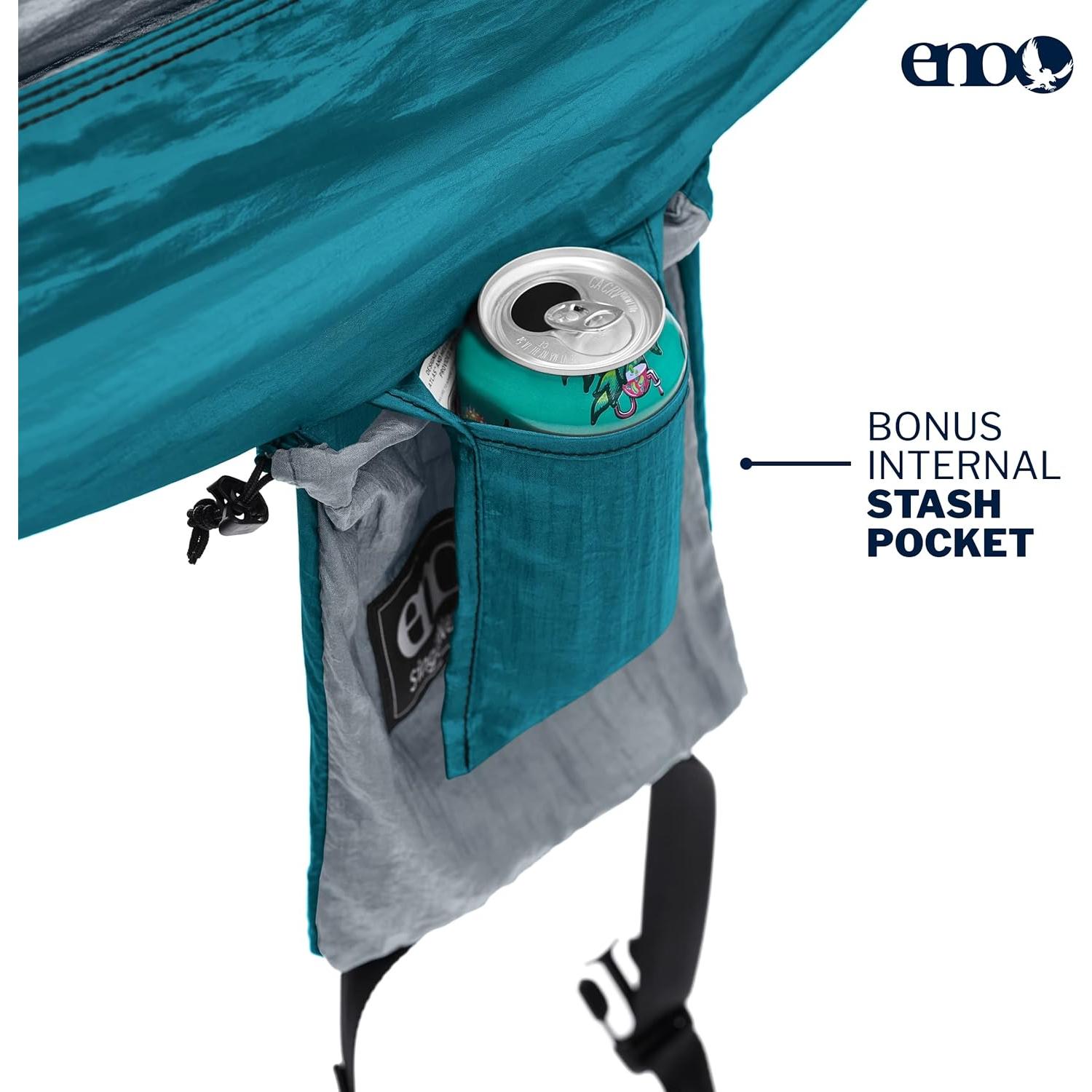 Hamaca ENO SingleNest - Ligera para 1 Persona - Gris/Verde Agua