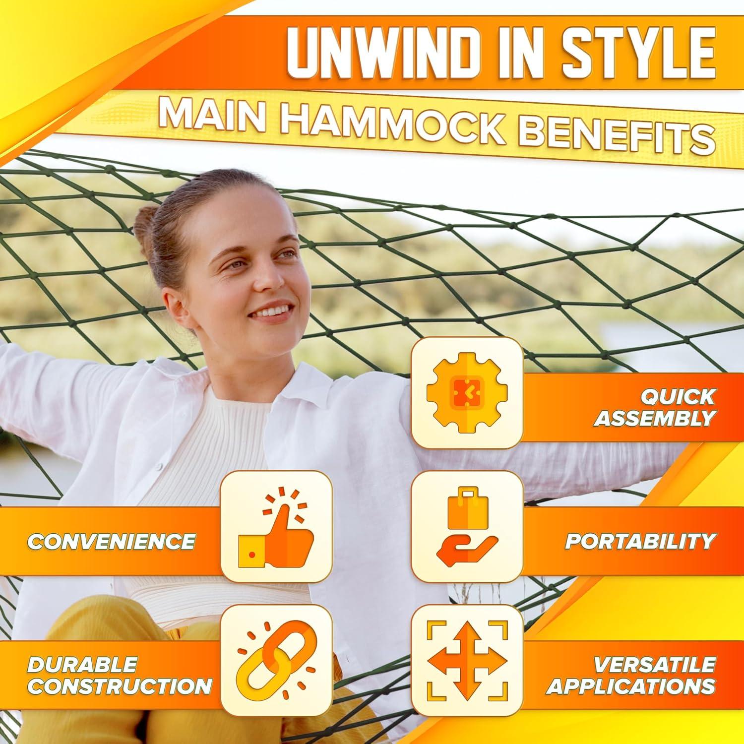 Hamaca de Cuerda de Malla VIKROM para Exterior 240x80 cm