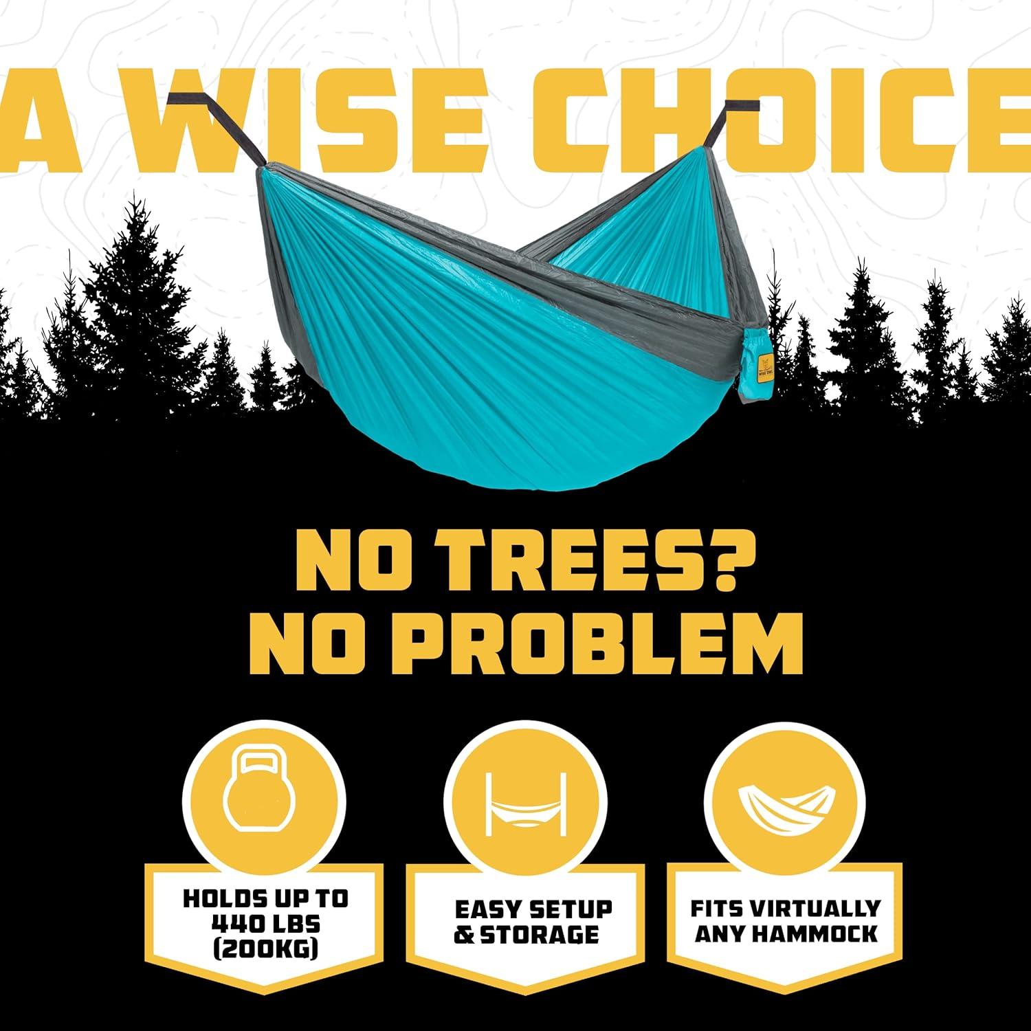 Wise Owl Outfitters Portable Hammock Stand, 106x42, 440lb Capacity - Sports & Outdoors