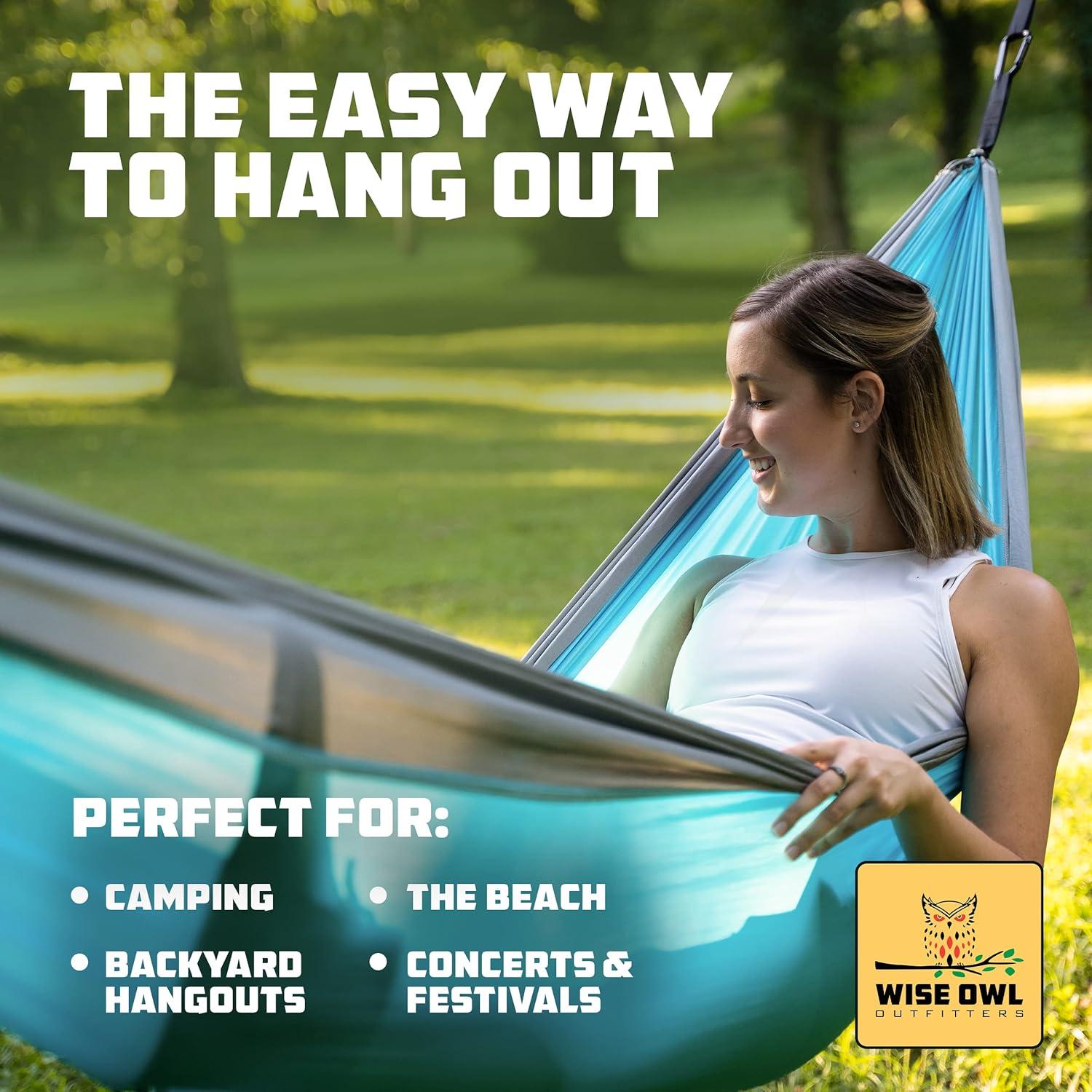 Wise Owl Outfitters Portable Hammock Stand, 106x42, 440lb Capacity - Sports & Outdoors