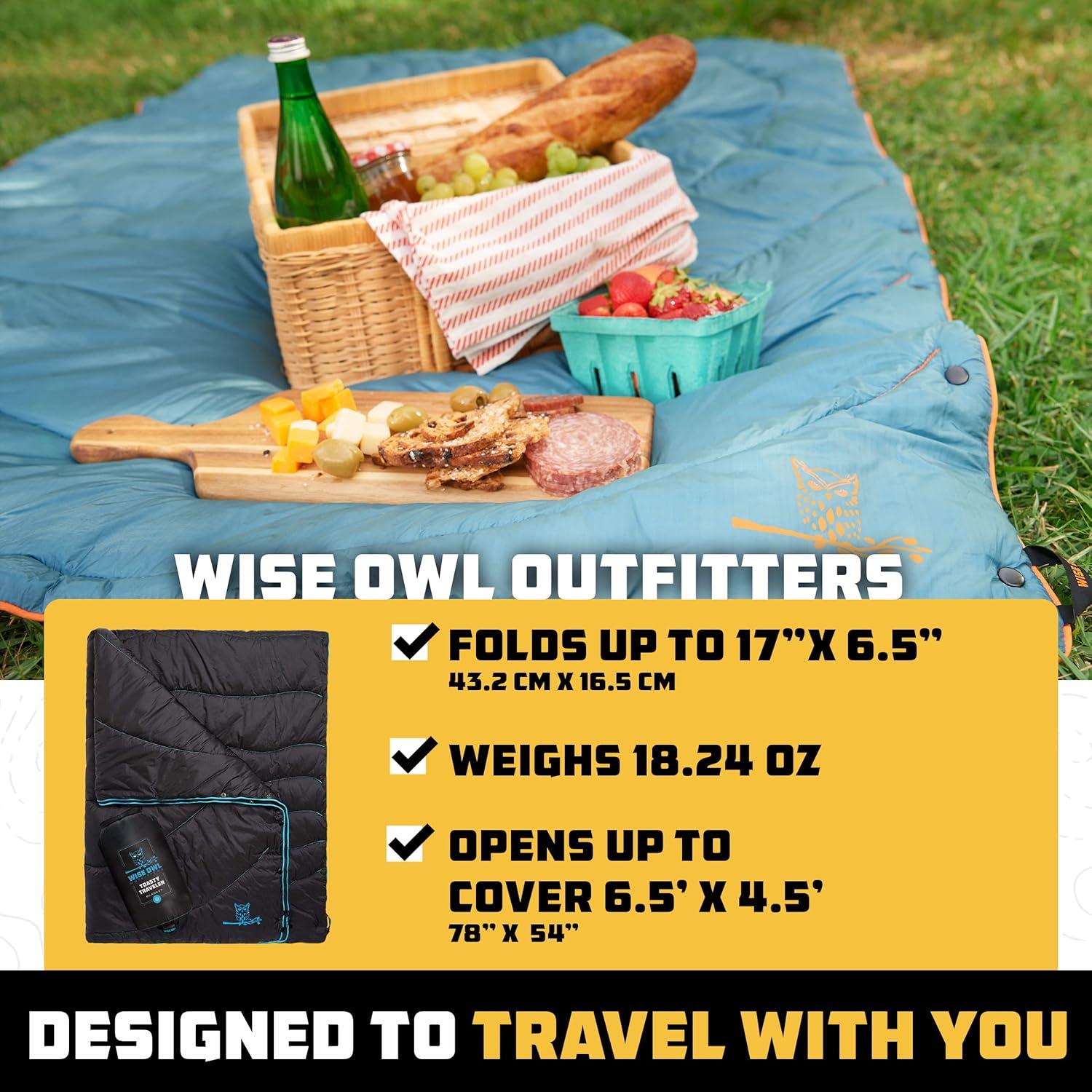 Manta de Camping Wise Owl Outfitters - Nylon A Prueba de Agua 198x140 cm
