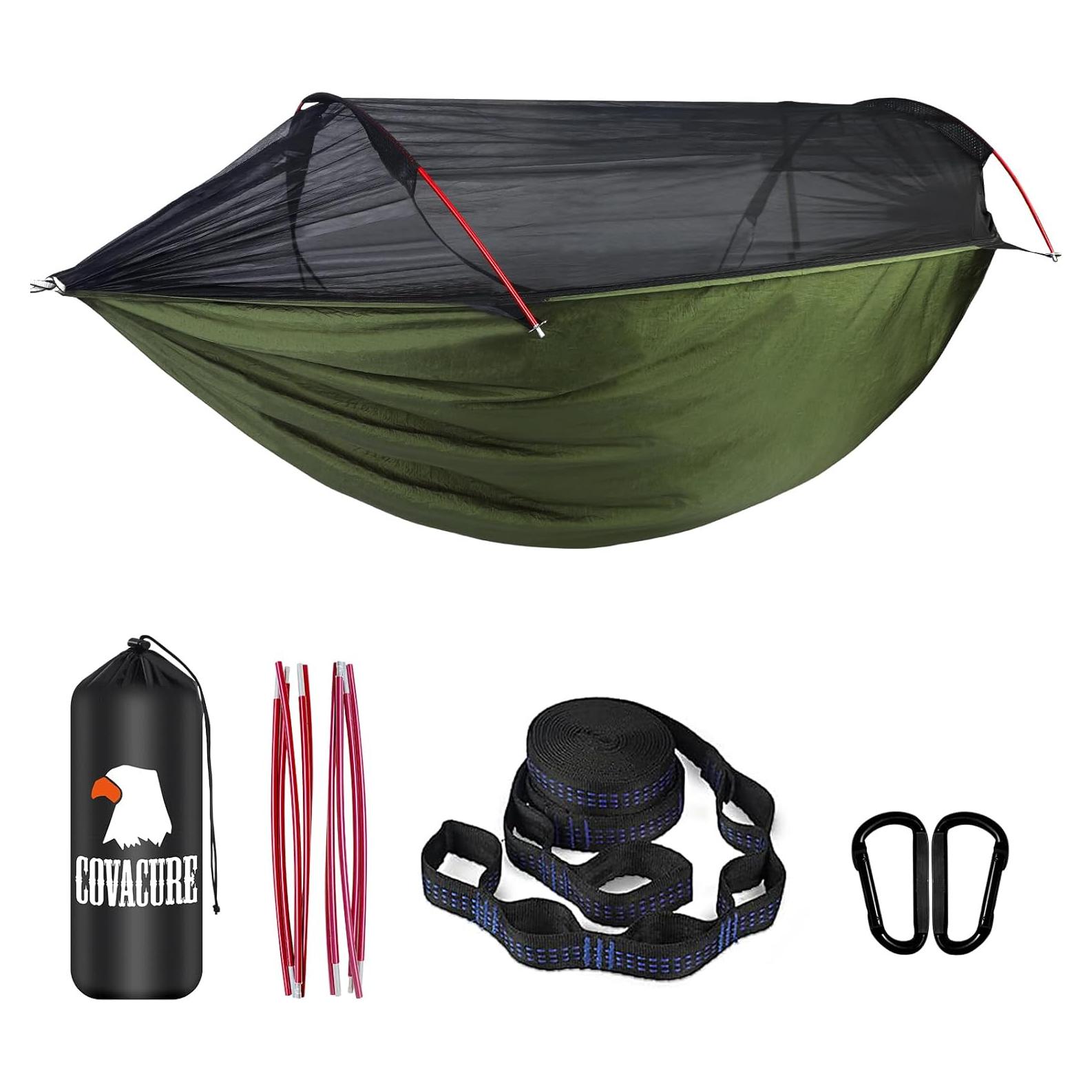 COVACURE Camping Hammock - Lightweight Double Hammock, Hammock Tent, Portable Hammocks for Indoor, Outdoor, Hiking, Camping, Backpacking, Travel, Backyard, Beach