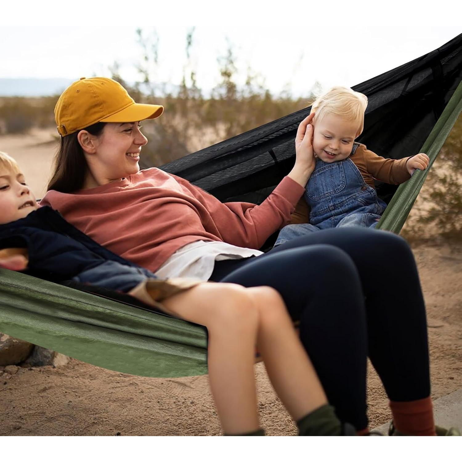 COVACURE Camping Hammock - Lightweight Double Hammock, Hammock Tent, Portable Hammocks for Indoor, Outdoor, Hiking, Camping, Backpacking, Travel, Backyard, Beach