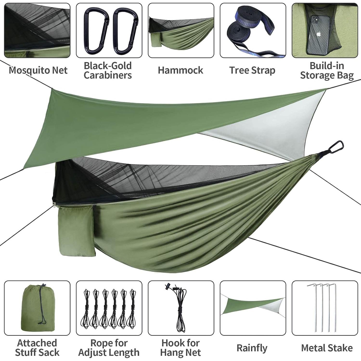 Hamaca de Camping Gymolo con Red Mosquitos y Lona Impermeable