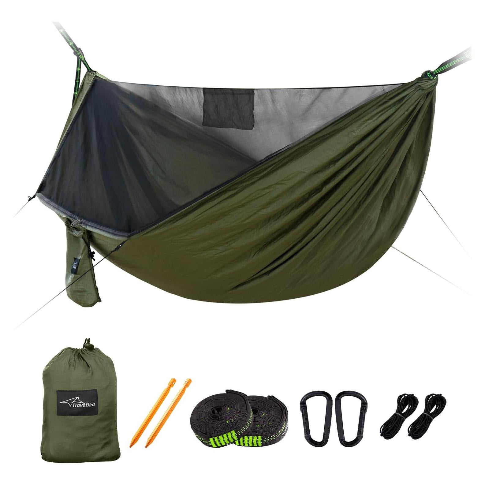 Hamaca de Camping Travel Bird Extra Grande 289x140 cm con Red Antimosquitos