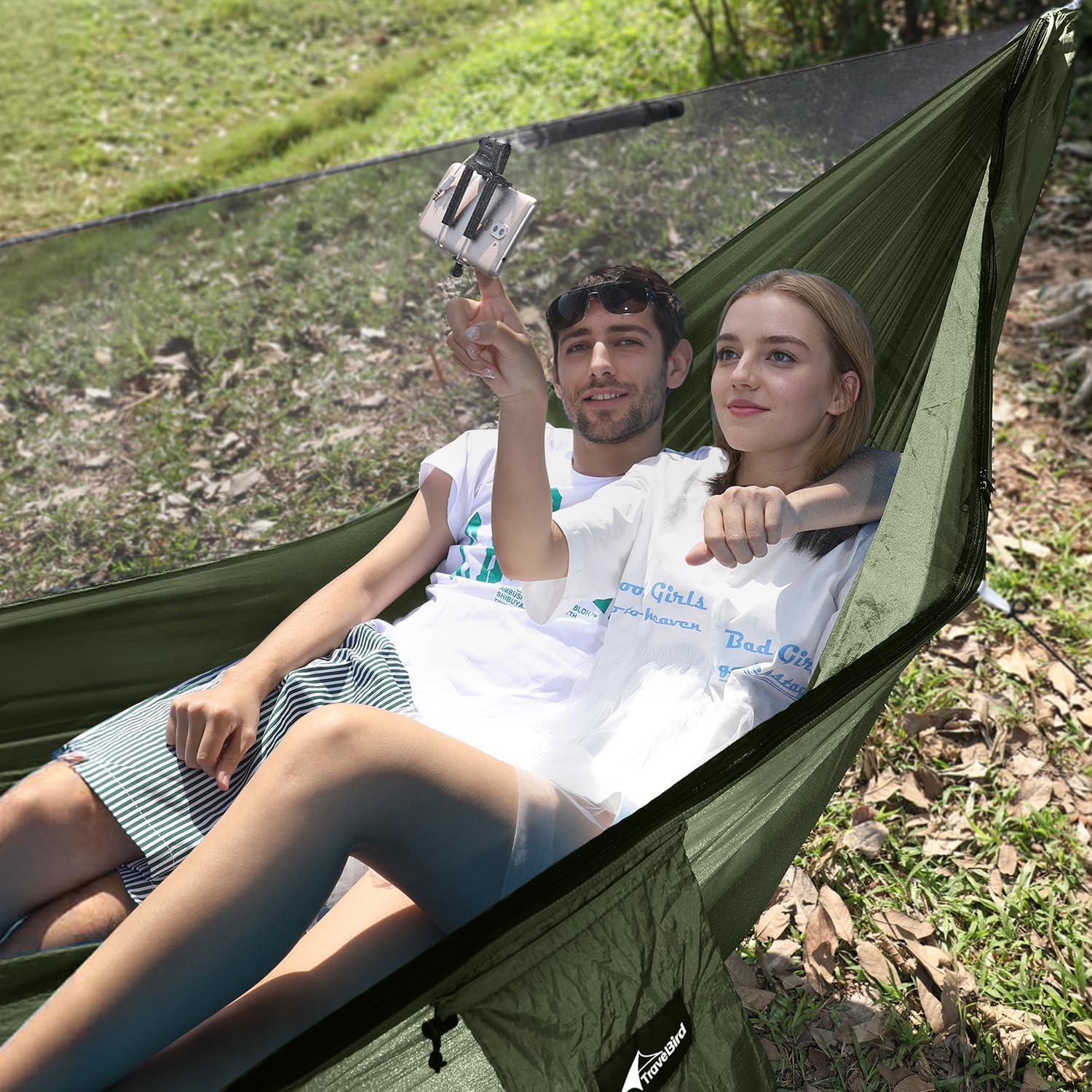 Hamaca de Camping Travel Bird Extra Grande 289x140 cm con Red Antimosquitos