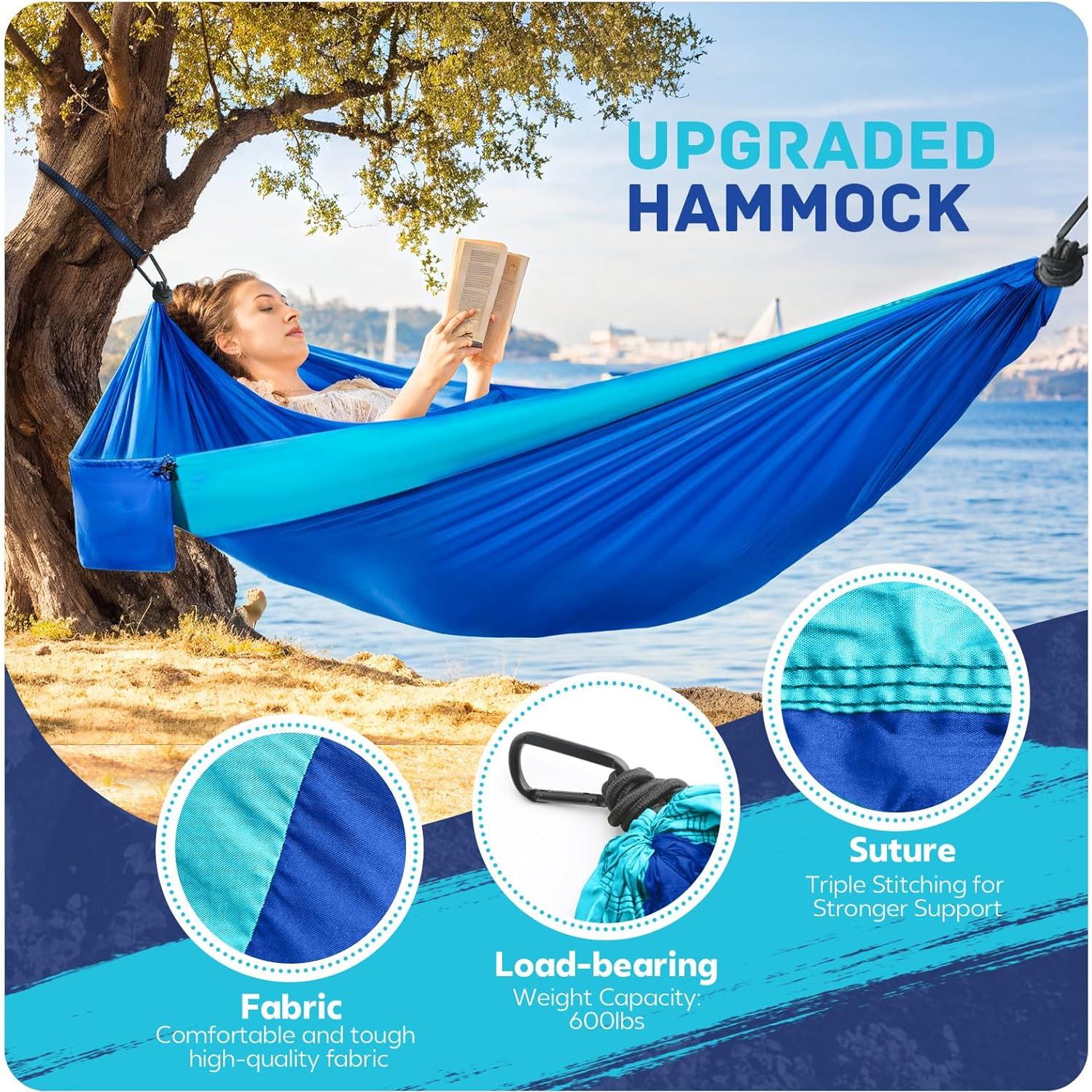 Hamaca de Camping PUPTILY Azul 2 Personas 269x140 cm