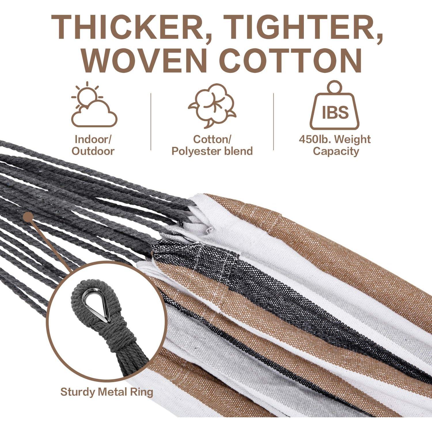 Hamaca Doble PNAEUT con Soporte de Acero 204kg Café