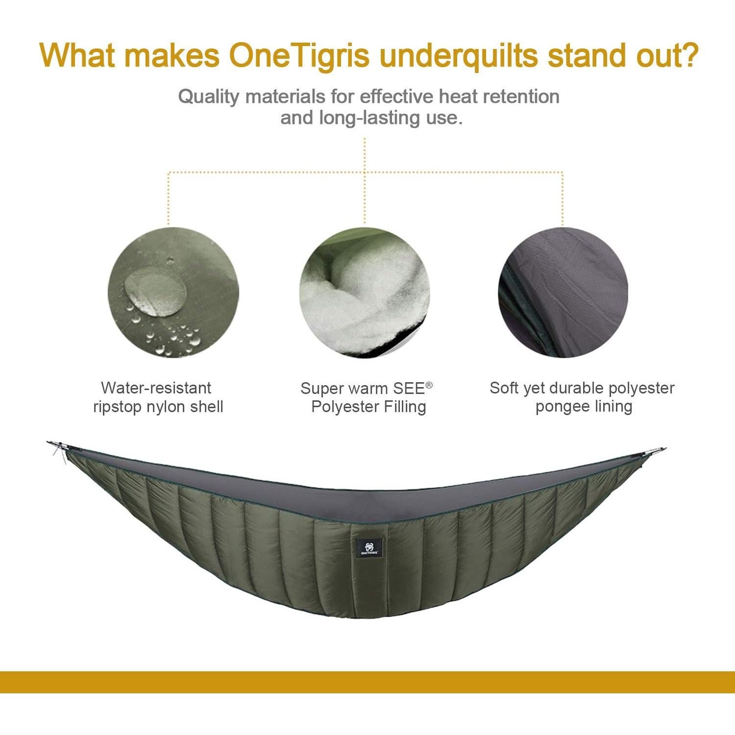 Saco de Dormir para Hamacas OneTigris 3-4 Estaciones 800g