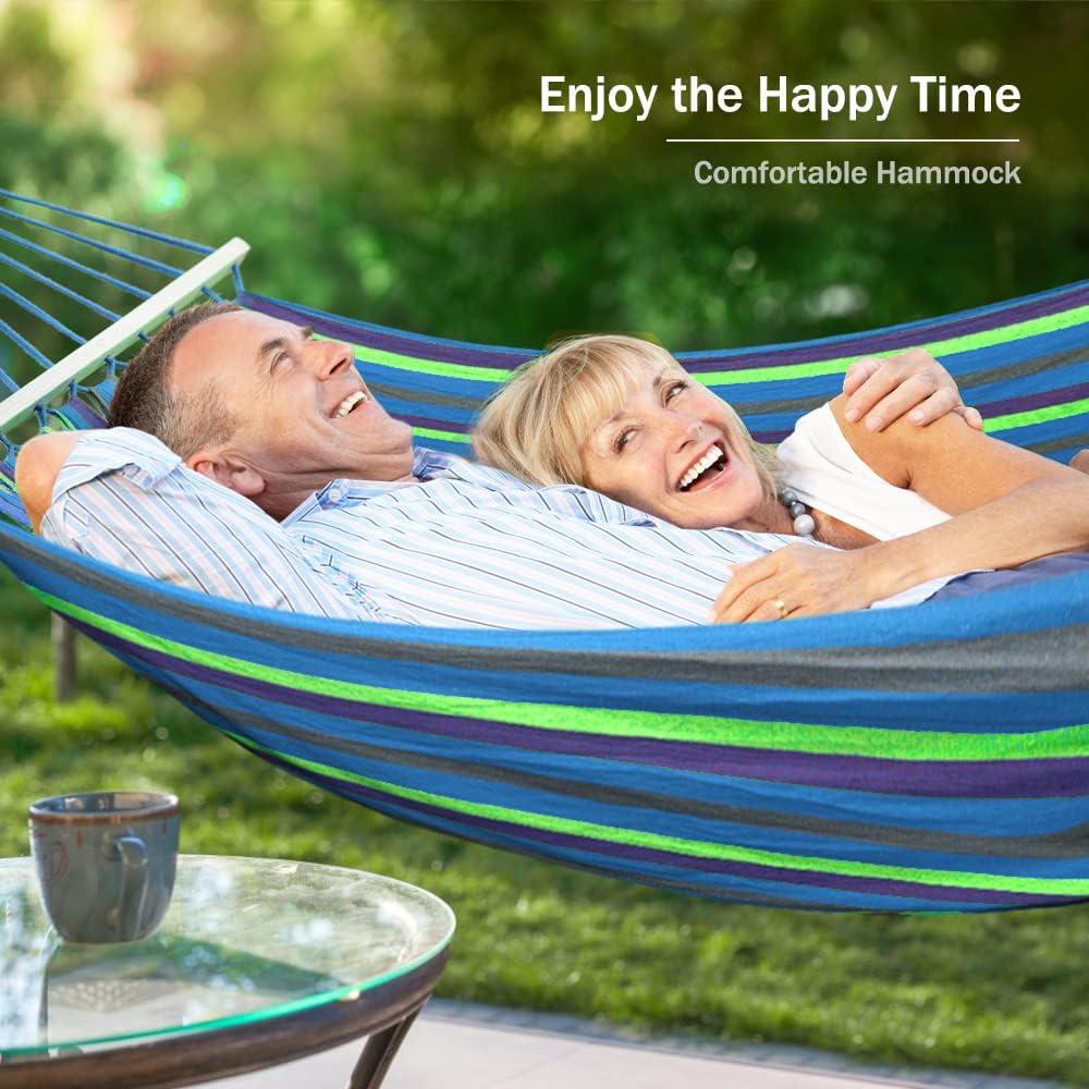 Hamaca de Camping MOSFiATA 250kg Tela Lona Antivuelco Azul Verde