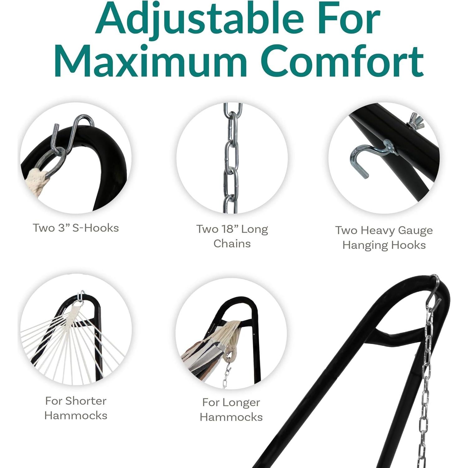 Soporte Universal para Hamaca Doble Sunnydaze - 250 kg - Negro