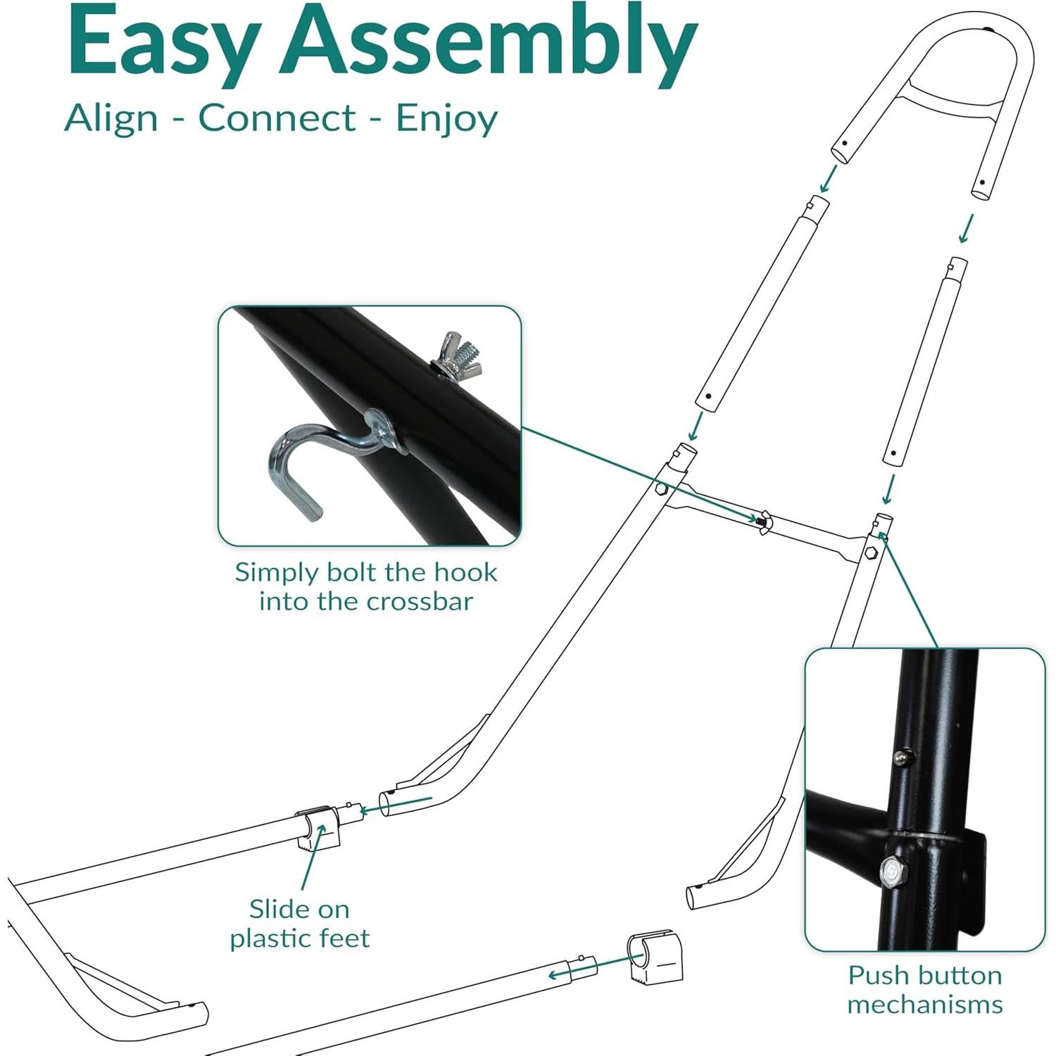 Soporte Universal para Hamaca Doble Sunnydaze - 250 kg - Negro
