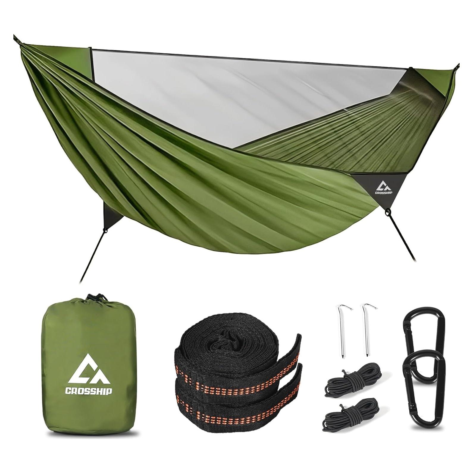 Hamaca de Camping CROSSHIP con Red Antimosquitos para 2 Personas