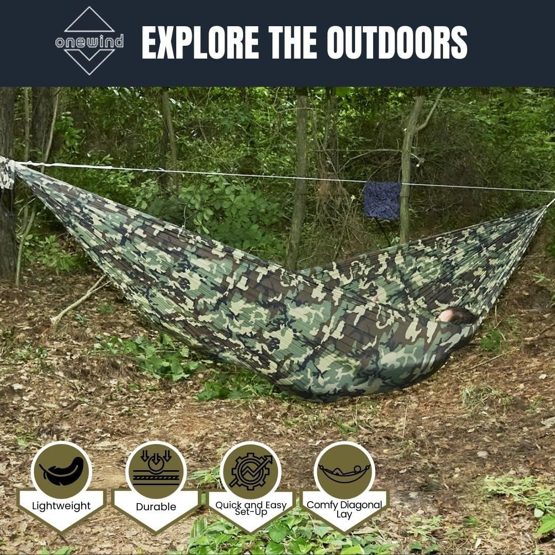 Hamaca Camping Onewind 3.35m Ultraligera Nylon Ripstop Camo