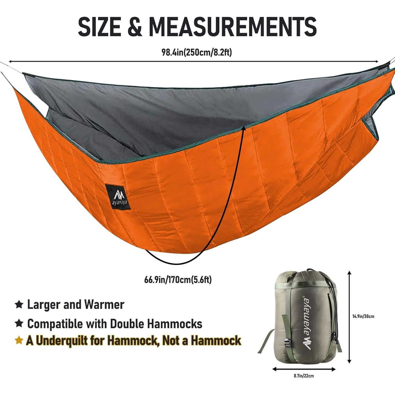 Saco de Aislamiento AYAMAYA para Hamaca Doble 250x170cm Naranja