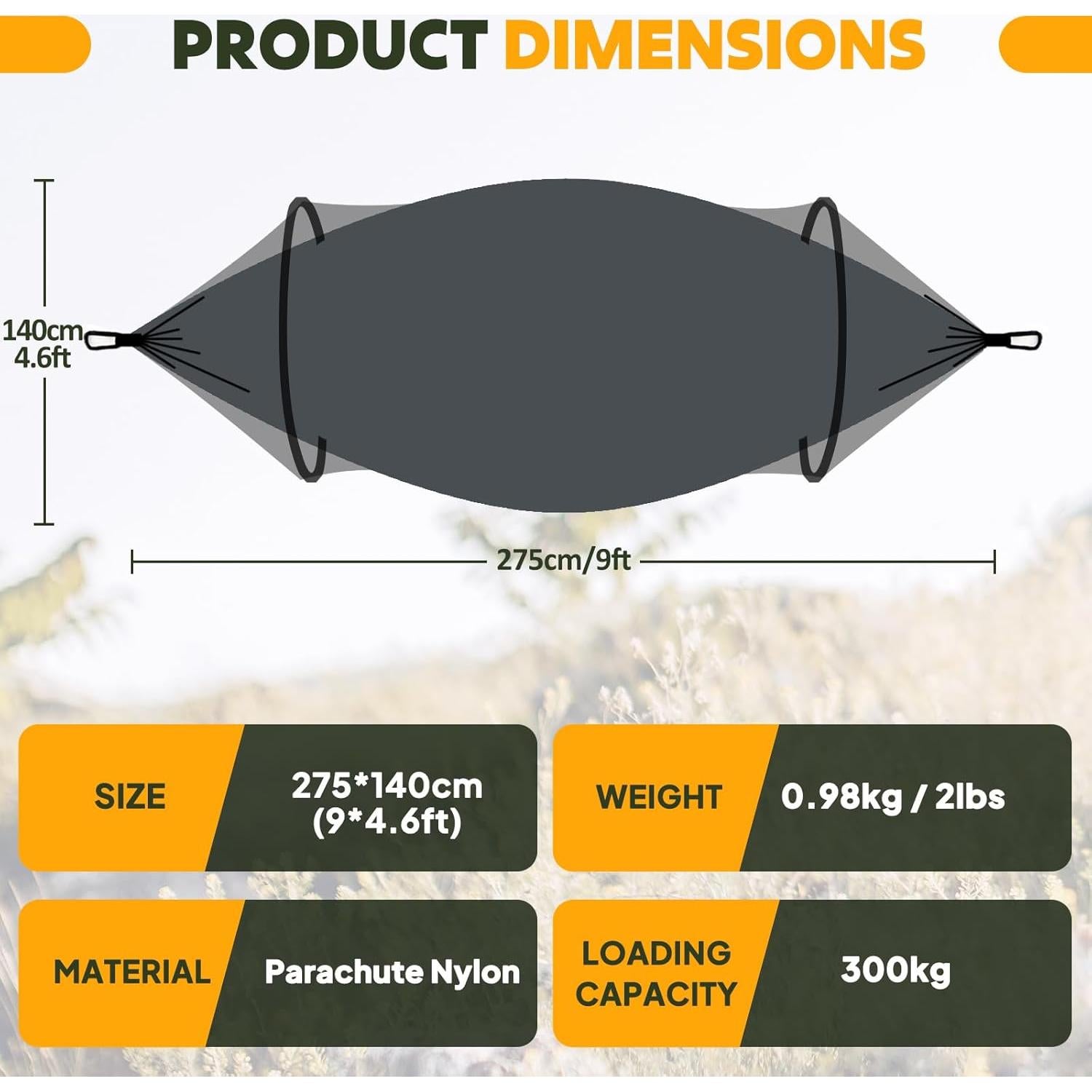 Hamaca de Camping Chihee Ultra-Ligera 299kg Nylon Paracaídas