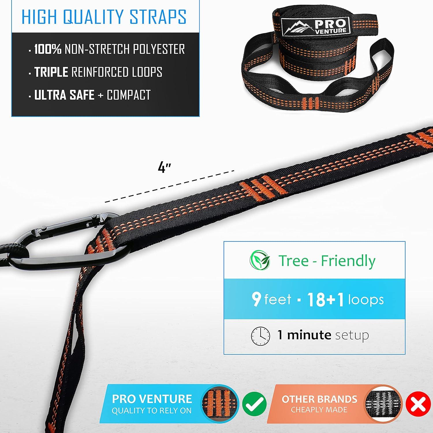 Hamaca Doble Pro Venture 3.2x2.0m Nylon 210T para Camping