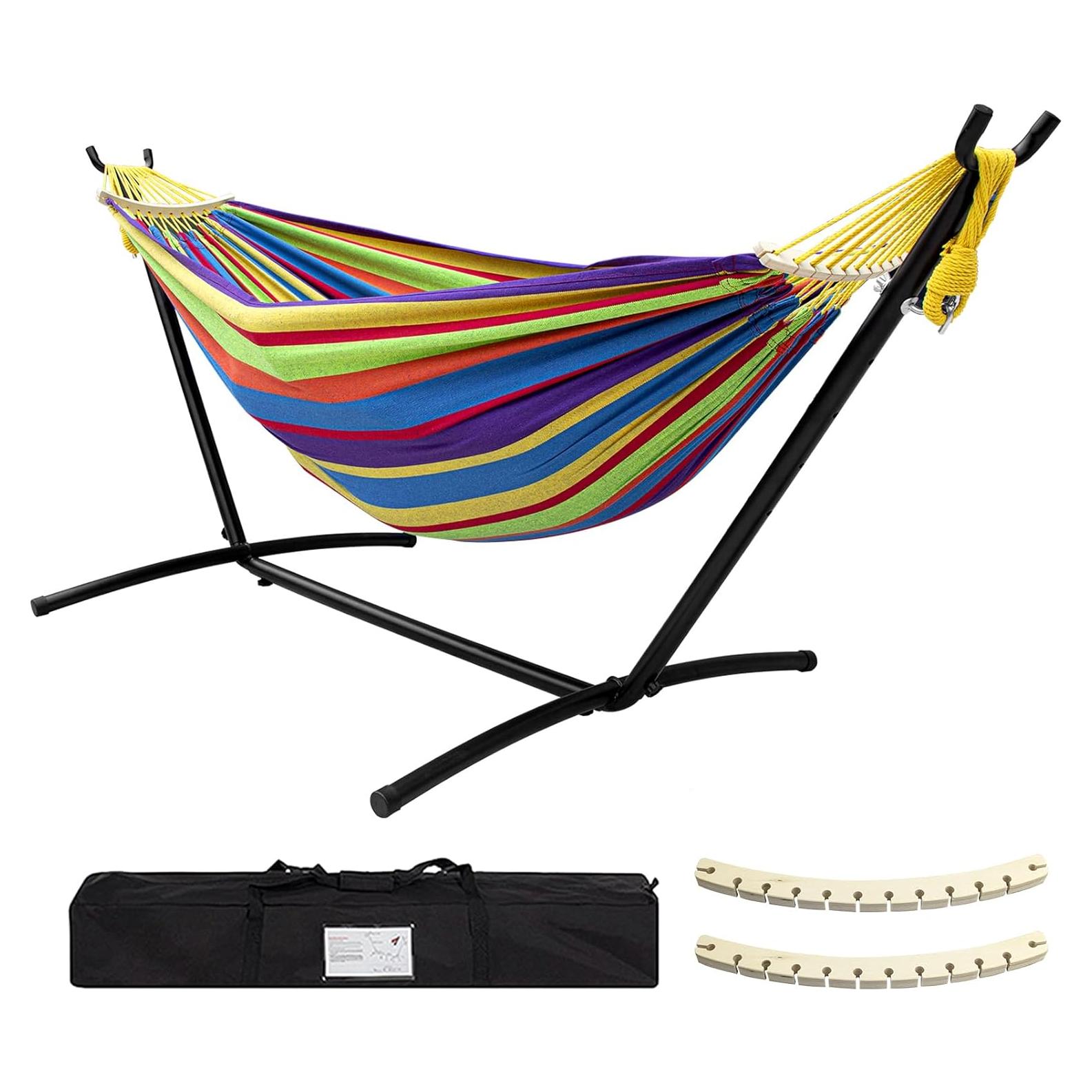 Hamaca Doble SZHLUX con Soporte Incluido 204kg Algodón