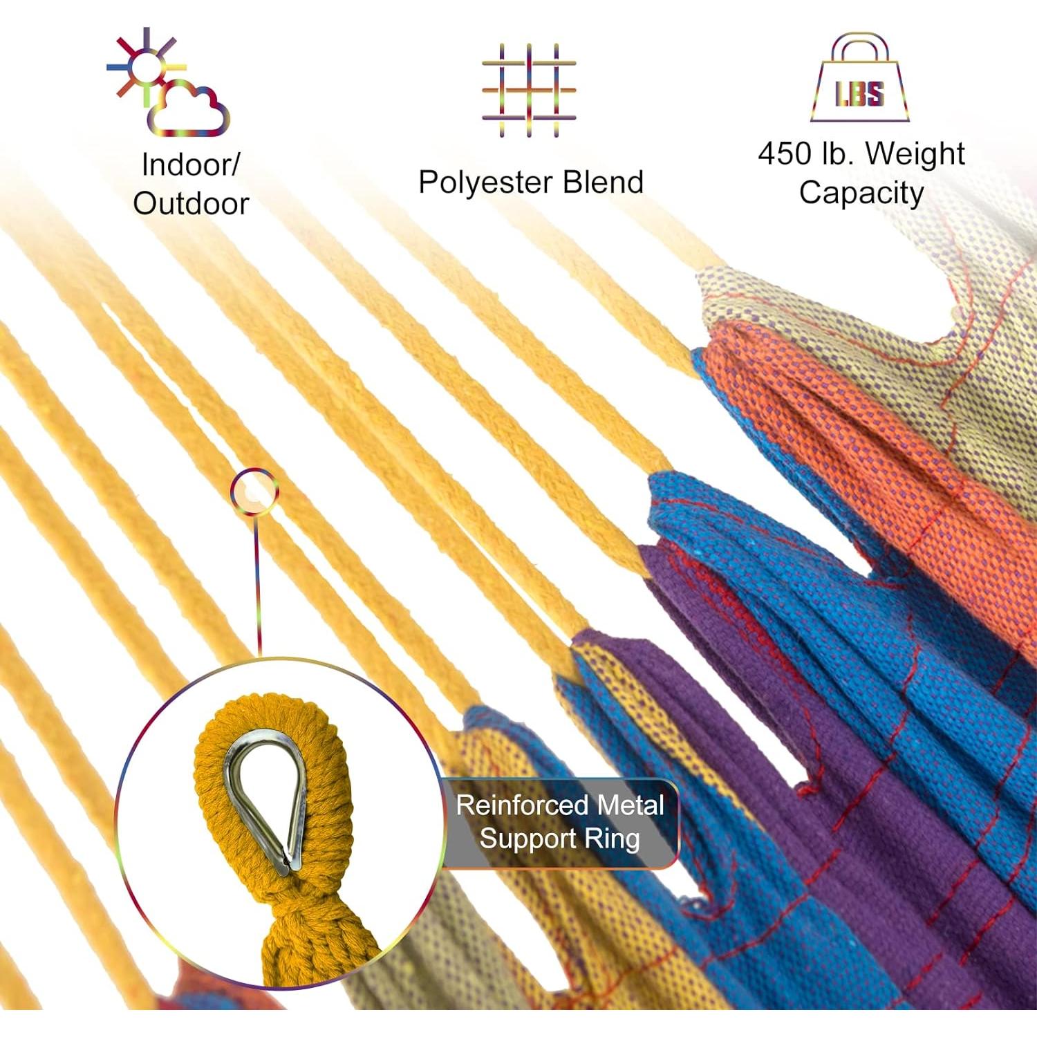 Hamaca Doble SZHLUX con Soporte Incluido 204kg Algodón