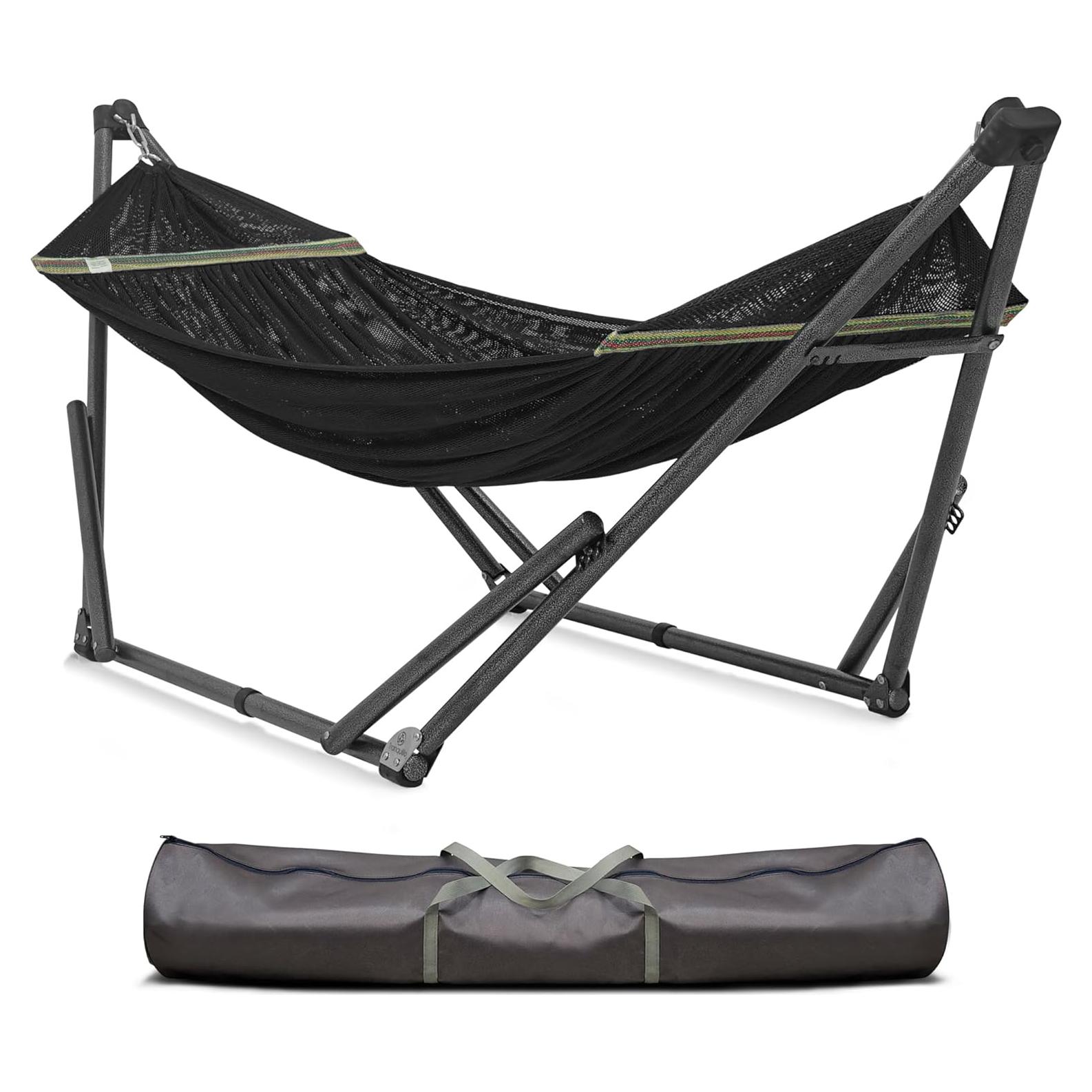 Soporte de Hamaca Tranquillo Uniki Plegable 250 kg Negro