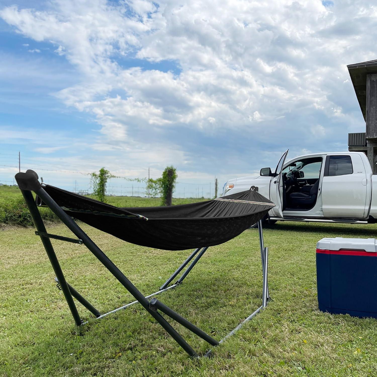 Soporte de Hamaca Tranquillo Uniki Plegable 250 kg Negro